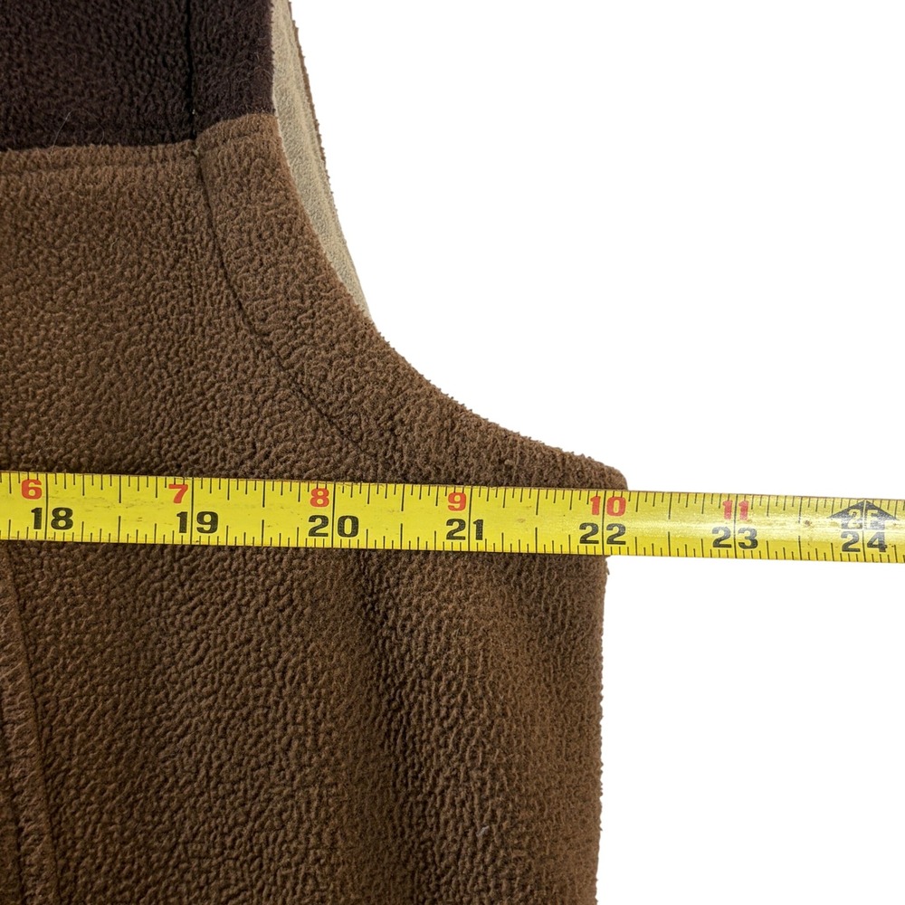 The North Face Mens M Brown Two Tone Full Zip Fleece Vest Embroidered Logo - Picture 6 of 10